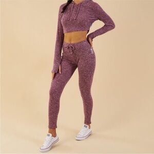 Gymshark Purple Track Pants High-Waisted Joggers
